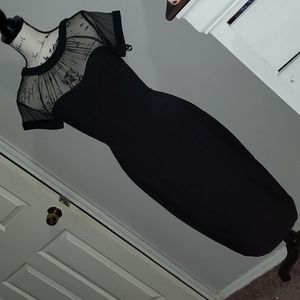 Black sexy midi dress